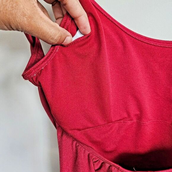 Abercrombie & Fitch Maroon High Cut Scoop Back One Piece Swimsuit L - Picture 8 of 11